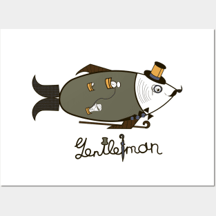 Fish gentleman Posters and Art